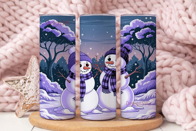 Snowman Twilight 20oz Tumbler Wrap Sublimation DesignSVG 