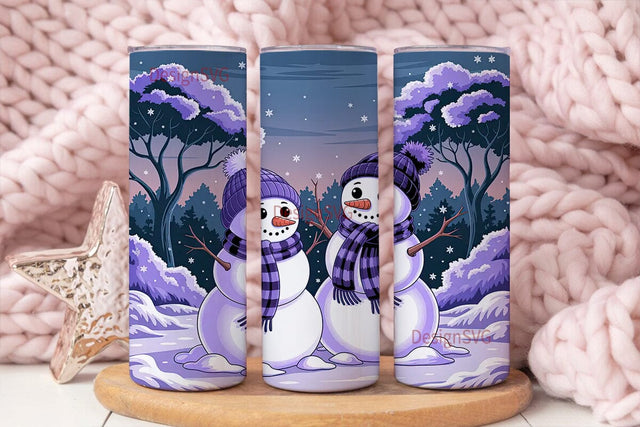 Snowman Twilight 20oz Tumbler Wrap Sublimation DesignSVG 