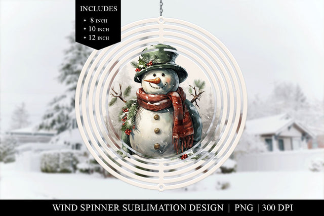 Snowman Wind Spinner Sublimation Design PNG - Various Sizes Sublimation BijouBay 