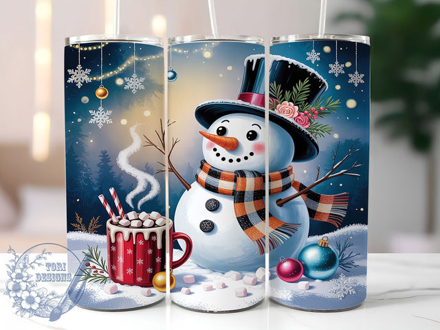 Snowman Winter Holiday Tumbler, Winter Snowman Art, Holiday Tumbler Design, 20Oz Wrap Design, Christmas Sublimation, Winter Snow Scene, Festive Holiday Theme Sublimation ToriDesigns 