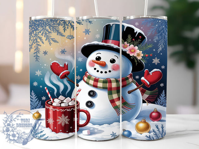 Snowman Winter Holiday Tumbler, Winter Snowman Art, Holiday Tumbler Design, 20Oz Wrap Design, Christmas Sublimation, Winter Snow Scene, Festive Holiday Theme Sublimation ToriDesigns 