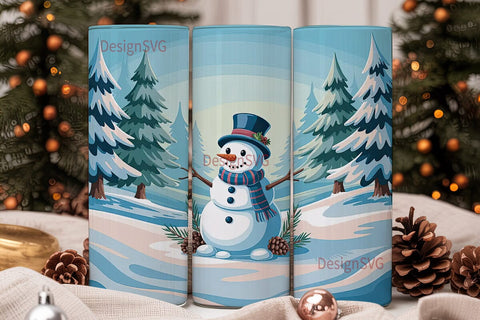 Snowman Winter Wonderland 20oz Tumbler Sublimation DesignSVG 