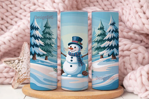 Snowman Winter Wonderland 20oz Tumbler Sublimation DesignSVG 