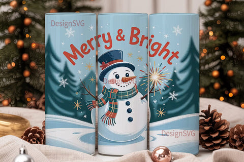 Snowman Winter Wonderland 20oz Tumbler Sublimation DesignSVG 