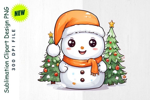 Snowman with Button Eyes by Christmas Tree Sublimation Clipart Sublimation Regulrcrative 