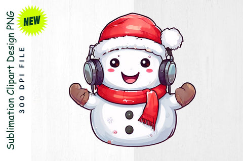 Snowman with “Happy Holidays” Sign And Earmuffs Sublimation Clipart Sublimation Regulrcrative 