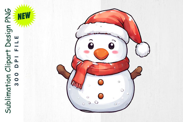 Snowman with “Let it Snow” Sign And Hat Sublimation Clipart Sublimation Regulrcrative 