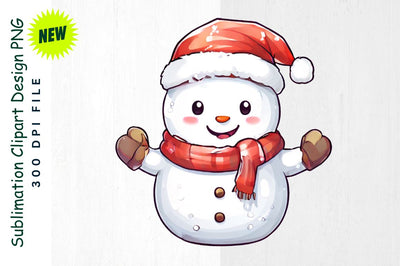 Snowman with “Let it Snow” Sign And Hat Sublimation Clipart Sublimation Regulrcrative 