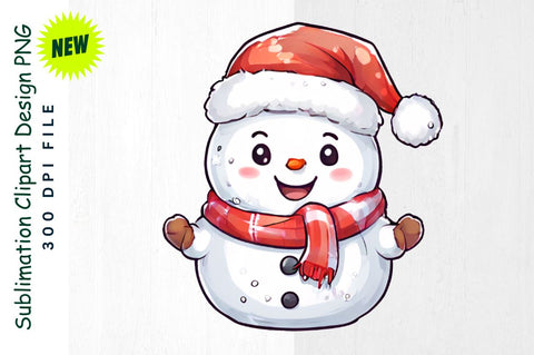 Snowman with “Let it Snow” Sign And Hat Sublimation Clipart Sublimation Regulrcrative 