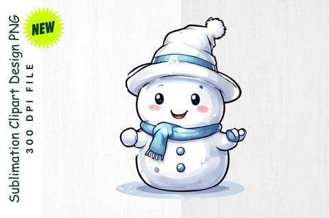 Snowman with Magical Snowflake Wand Sublimation Clipart Sublimation Regulrcrative 