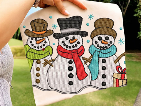 Snowmen embroidery design, Christmas embroidery file, 4 sizes Embroidery/Applique DESIGNS DesignDestine 