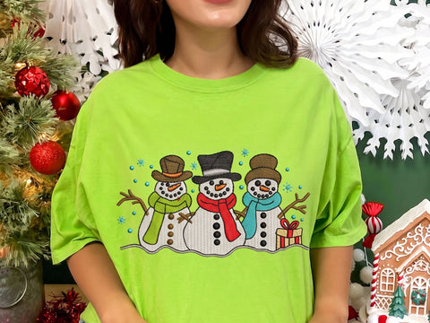 Snowmen embroidery design, Christmas embroidery file, 4 sizes Embroidery/Applique DESIGNS DesignDestine 