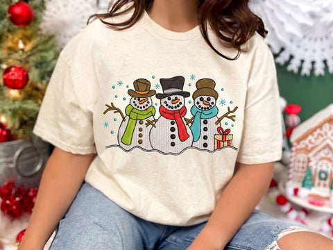 Snowmen embroidery design, Christmas embroidery file, 4 sizes Embroidery/Applique DESIGNS DesignDestine 
