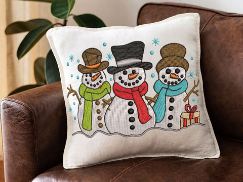 Snowmen embroidery design, Christmas embroidery file, 4 sizes Embroidery/Applique DESIGNS DesignDestine 