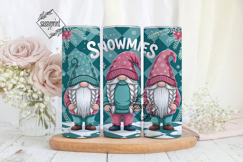 Snowmies Gnomes 20oz Tumbler Wrap Sublimation sassyprint 