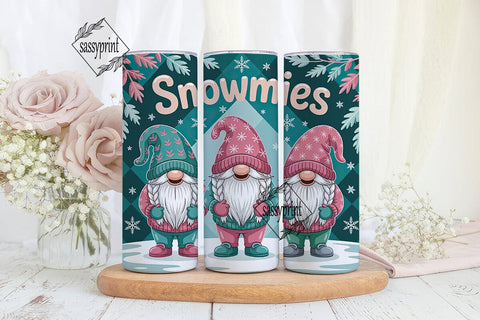 Snowmies Gnomes 20oz Tumbler Wrap Sublimation sassyprint 