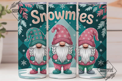 Snowmies Gnomes 20oz Tumbler Wrap Sublimation sassyprint 
