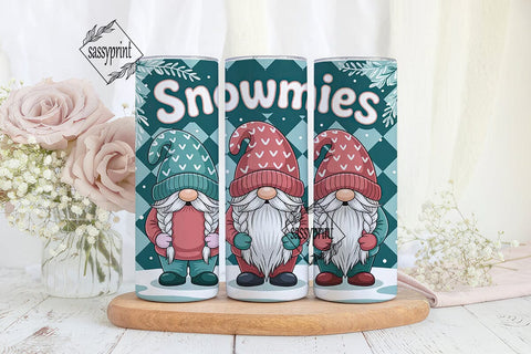 Snowmies Gnomes 20oz Tumbler Wrap Sublimation sassyprint 