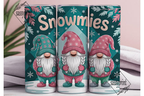 Snowmies Gnomes 20oz Tumbler Wrap Sublimation sassyprint 