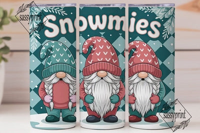 Snowmies Gnomes 20oz Tumbler Wrap Sublimation sassyprint 