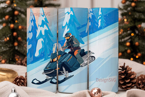 Snowmobile Adventure 20oz Tumbler Sublimation DesignSVG 