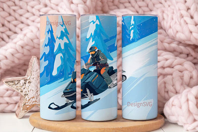 Snowmobile Adventure 20oz Tumbler Sublimation DesignSVG 