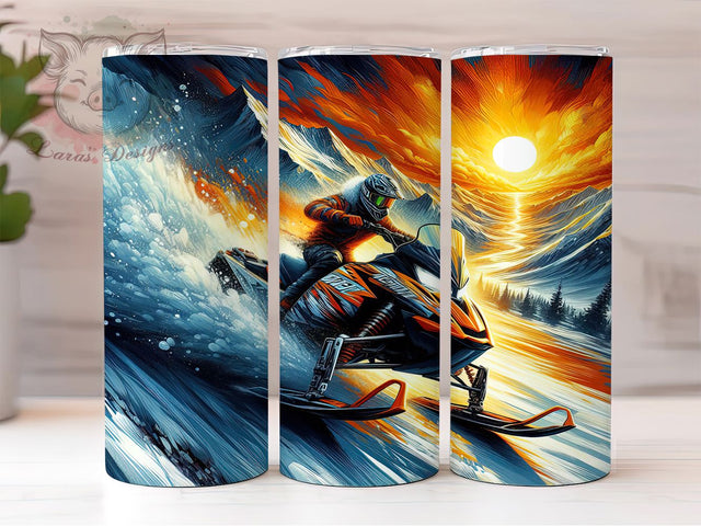 Snowmobile Arctic Adventure Tumbler, 20Oz Sublimation Wrap, Winter Sports Drinkware, Snowmobile Cup Wrap, Off Road Snowmobile Tumbler, Arctic Adventure Drinkware, Cold Weather Tumbler Sublimation Lara' s Designs 