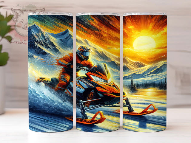 Snowmobile Arctic Adventure Tumbler, 20Oz Sublimation Wrap, Winter Sports Drinkware, Snowmobile Cup Wrap, Off Road Snowmobile Tumbler, Arctic Adventure Drinkware, Cold Weather Tumbler Sublimation Lara' s Designs 