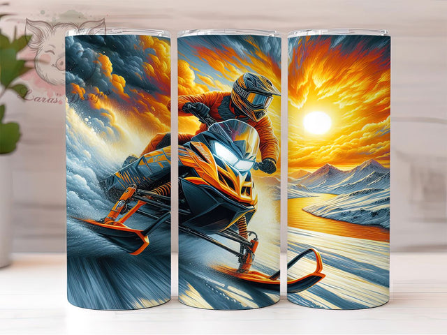 Snowmobile Arctic Adventure Tumbler, 20Oz Sublimation Wrap, Winter Sports Drinkware, Snowmobile Cup Wrap, Off Road Snowmobile Tumbler, Arctic Adventure Drinkware, Cold Weather Tumbler Sublimation Lara' s Designs 
