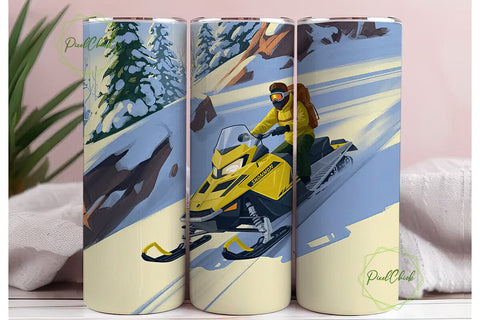 Snowmobile Mountain Adventure Tumbler Sublimation PixelChick 
