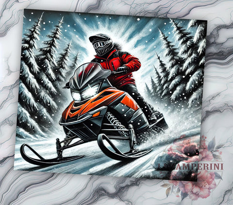 Snowmobile Winter Sports 20oz Tumbler, Snowmobiling gifts, Snowmobile accessories, Winter sports tumbler, 20oz tumbler sublimation, Snowmobile lover gifts Sublimation Li Zamperini 