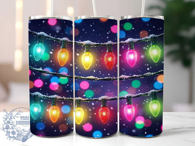 Snowy Christmas Lights 20oz Tumbler, Snowy Christmas, Christmas Lights, Snowy Lights PNG, Snowy Xmas Lights, Xmas Lights Tumbler, Snowy Lights Tumbler, 20oz Tumbler Wrap Sublimation ToriDesigns 