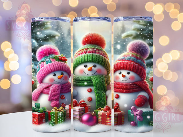 Snowy Christmas Snowman Family Tumbler, Snowy Christmas Wrap, 20oz Tumbler Sublimation, Holiday Winter Design, Festive Snowman Sublimation, Cozy Christmas Tumbler, Seasonal Frosty Wrap Sublimation SvggirlplusArt 