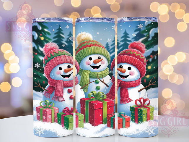 Snowy Christmas Snowman Family Tumbler, Snowy Christmas Wrap, 20oz Tumbler Sublimation, Holiday Winter Design, Festive Snowman Sublimation, Cozy Christmas Tumbler, Seasonal Frosty Wrap Sublimation SvggirlplusArt 