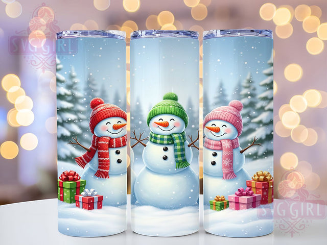 Snowy Christmas Snowman Family Tumbler, Snowy Christmas Wrap, 20oz Tumbler Sublimation, Holiday Winter Design, Festive Snowman Sublimation, Cozy Christmas Tumbler, Seasonal Frosty Wrap Sublimation SvggirlplusArt 