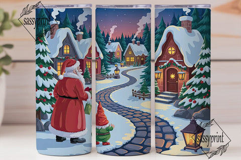 Snowy Christmas Village 20oz Tumbler Sublimation sassyprint 