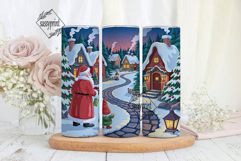 Snowy Christmas Village 20oz Tumbler Sublimation sassyprint 