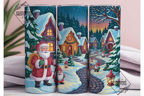 Snowy Christmas Village 20oz Tumbler Sublimation sassyprint 