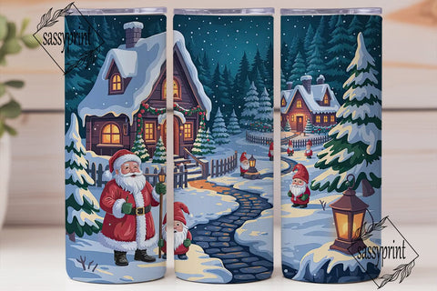 Snowy Christmas Village 20oz Tumbler Sublimation sassyprint 