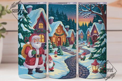 Snowy Christmas Village 20oz Tumbler Sublimation sassyprint 