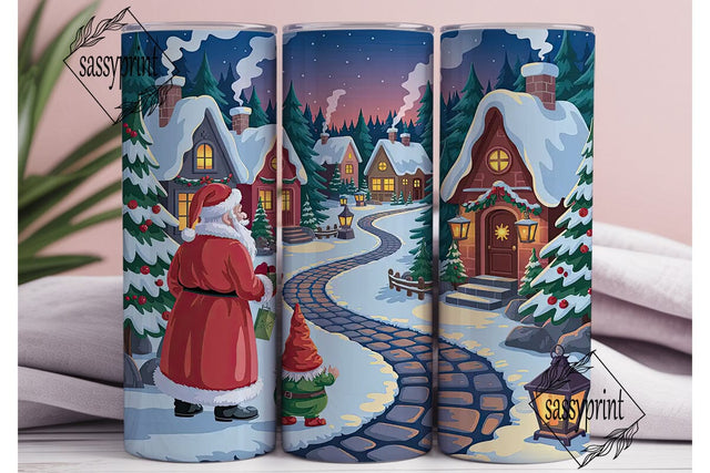 Snowy Christmas Village 20oz Tumbler Sublimation sassyprint 