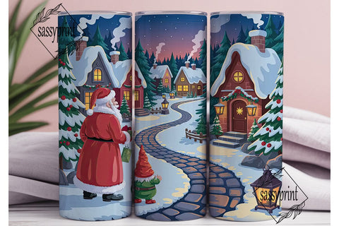 Snowy Christmas Village 20oz Tumbler Sublimation sassyprint 