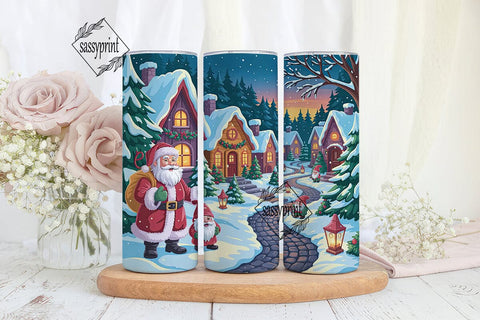 Snowy Christmas Village 20oz Tumbler Sublimation sassyprint 