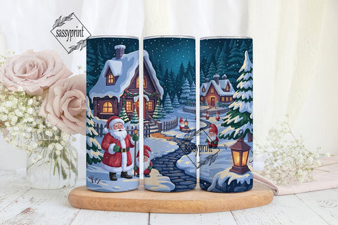 Snowy Christmas Village 20oz Tumbler Sublimation sassyprint 