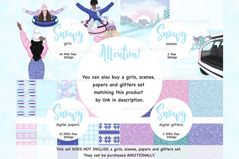 Snowy Clipart PNG | Winter Sports Clipart SVG GlamArtZhanna 