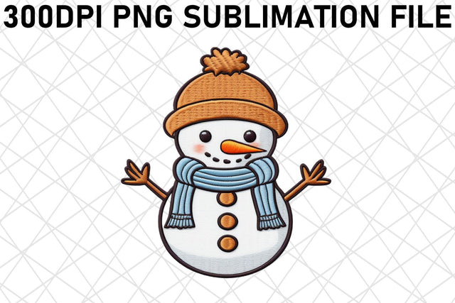 Snowy Delight 3D Embroidered Christmas Clipart Sublimation afrosvg 