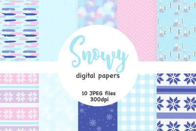Snowy Digital Paper | Snowflakes Seamless Pattern Digital Pattern GlamArtZhanna 
