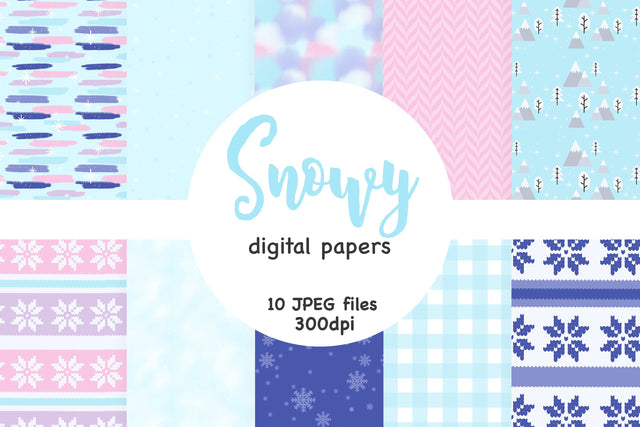 Snowy Digital Paper | Snowflakes Seamless Pattern Digital Pattern GlamArtZhanna 