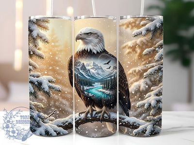 Snowy Eagle River 20oz Tumbler, Snowy Eagle, Eagle River, Snowy River, Eagle Tumbler, 20oz Tumbler, Winter Tumbler, Tumbler Wrap Sublimation ToriDesigns 
