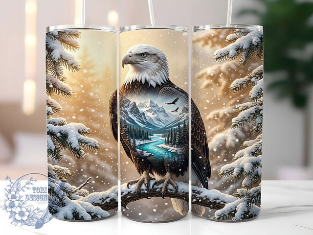 Snowy Eagle River 20oz Tumbler, Snowy Eagle, Eagle River, Snowy River, Eagle Tumbler, 20oz Tumbler, Winter Tumbler, Tumbler Wrap Sublimation ToriDesigns 